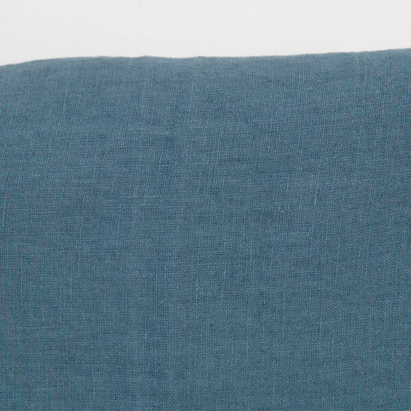 Linen fabric in orion blue, washed
