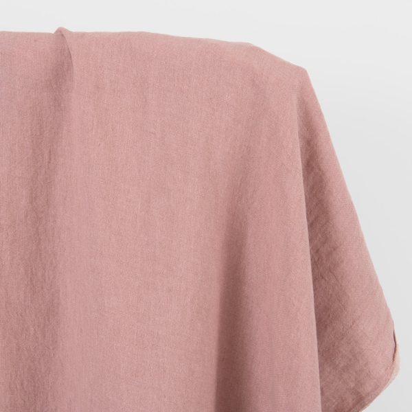 Wide linen fabric light clay, washed, extra wide 285cm