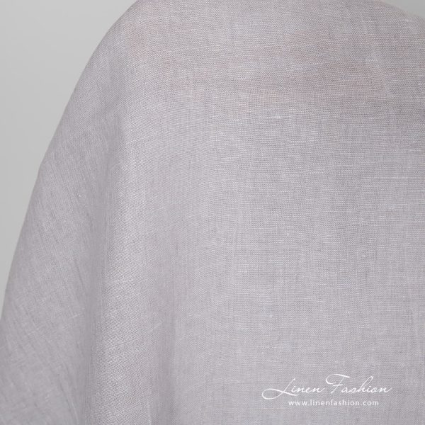 Ash lilac dyed linen fabric.