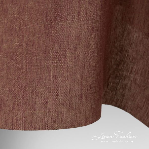 Linen fabric in greenish violet melange color