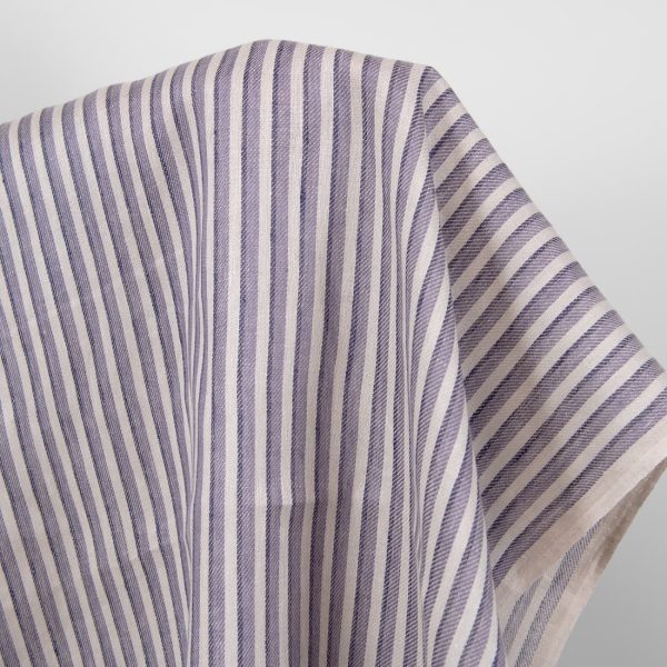 linen twill striped fabric violet blue, twill.