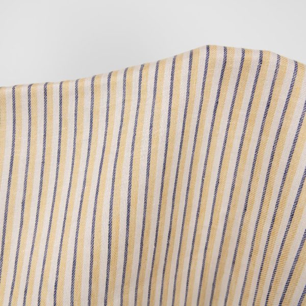 yellow blue striped fabric, width 130cm.