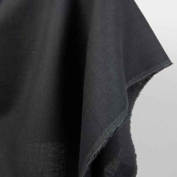 dark grey linen fabric, solid