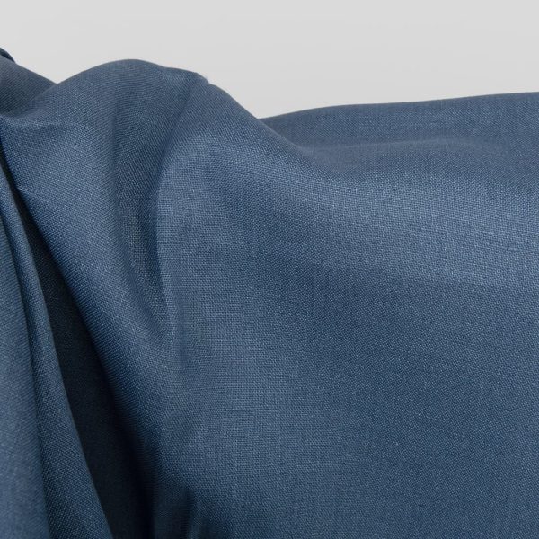 Linen fabric jean blue, plain weave