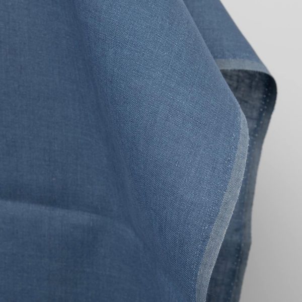 Linen fabric jean blue, pure linen