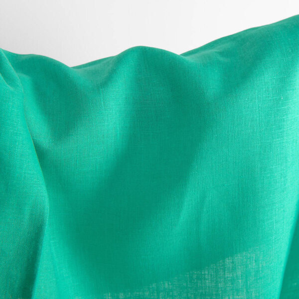 Pure linen fabric in green texture