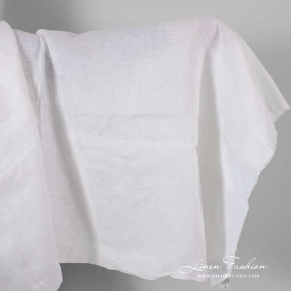 Optical white linen fabric