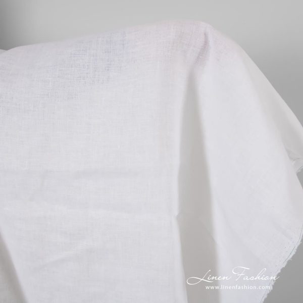 Optical white linen fabric for clothes and home textile