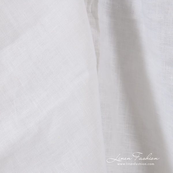 100% linen fabric in optical white color