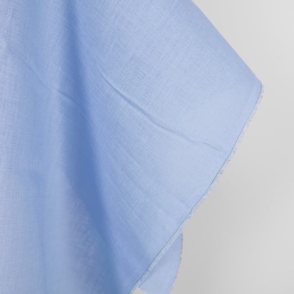 Light blue linen fabric edge