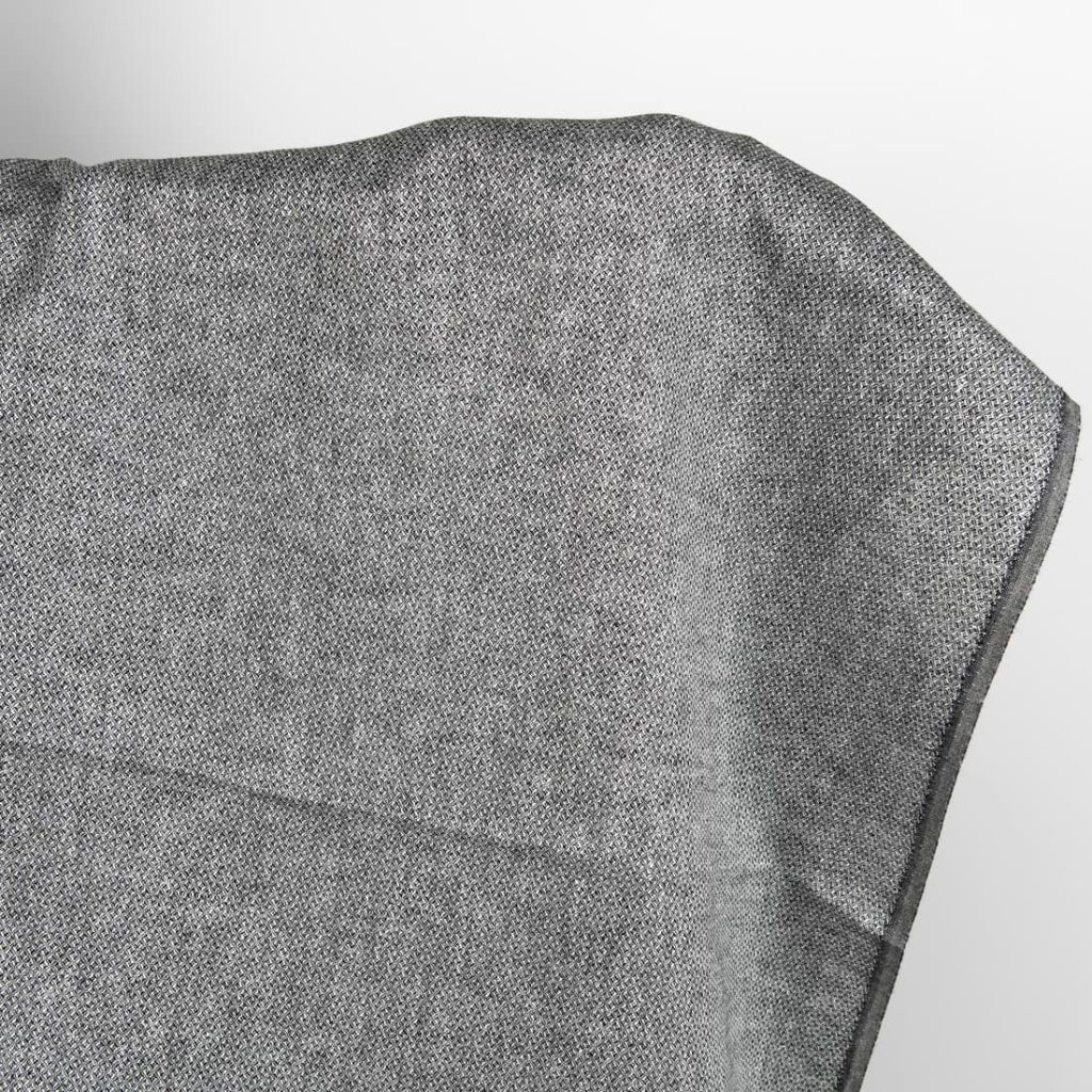 Linen fabric in diamond pattern black and white