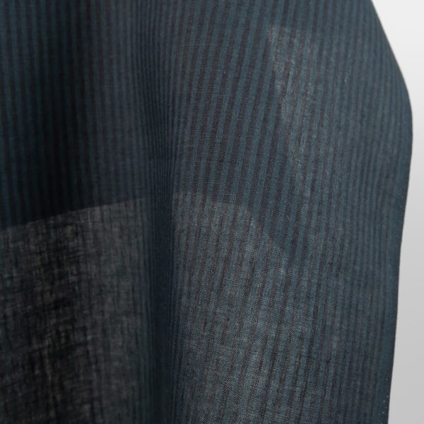linen striped blue black fabric, for garments