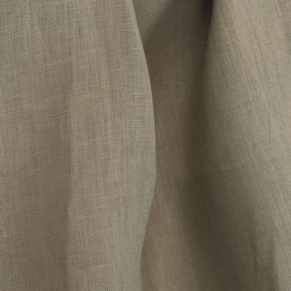 Greenish grey linen fabric in plain weave pattern