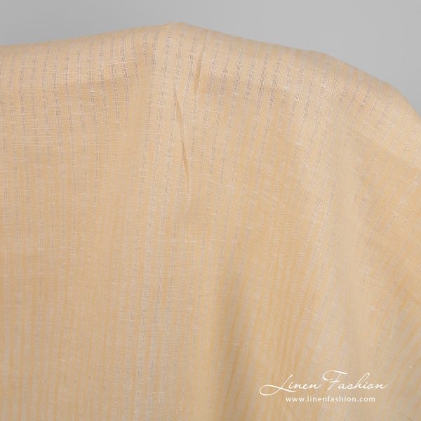 Cream colour striped linen fabric product picture