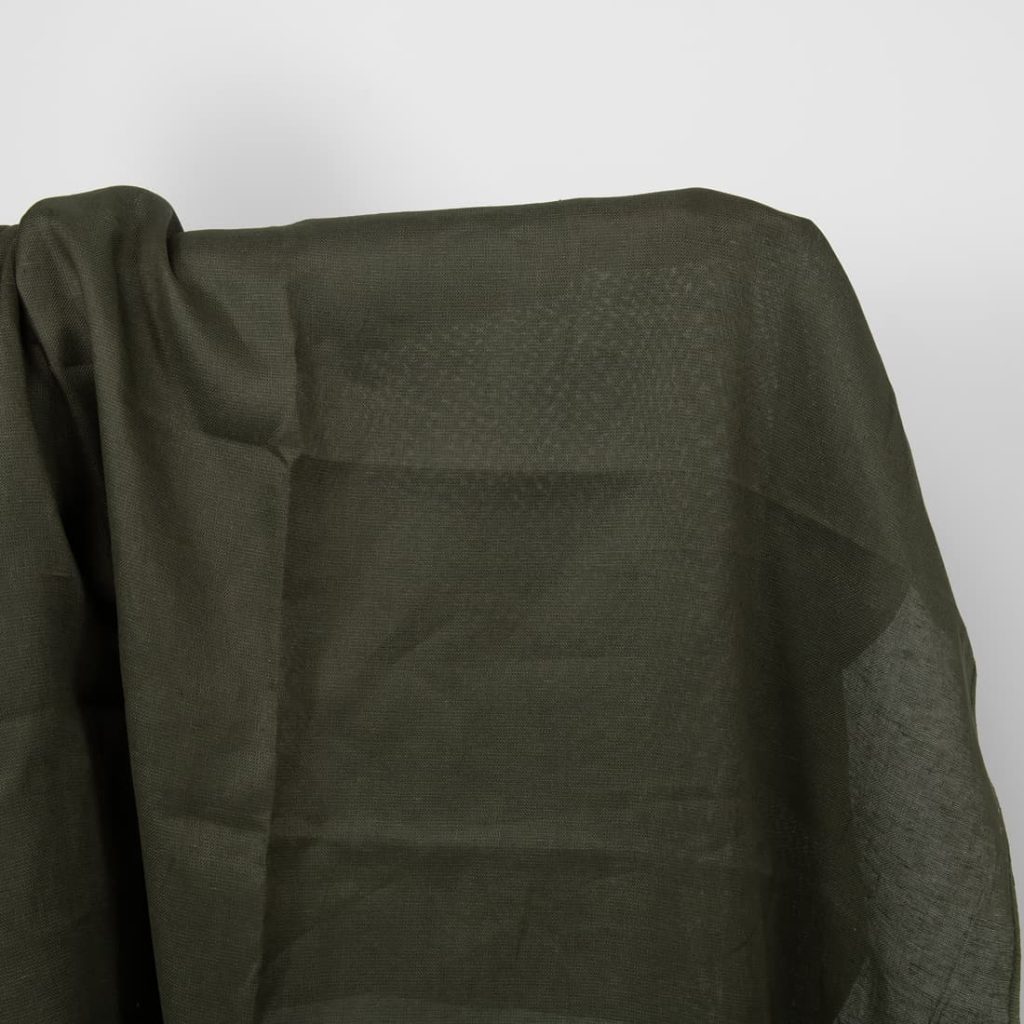 moss green linen fabric.