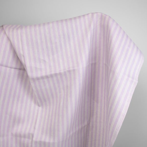 linen striped fabric lilac