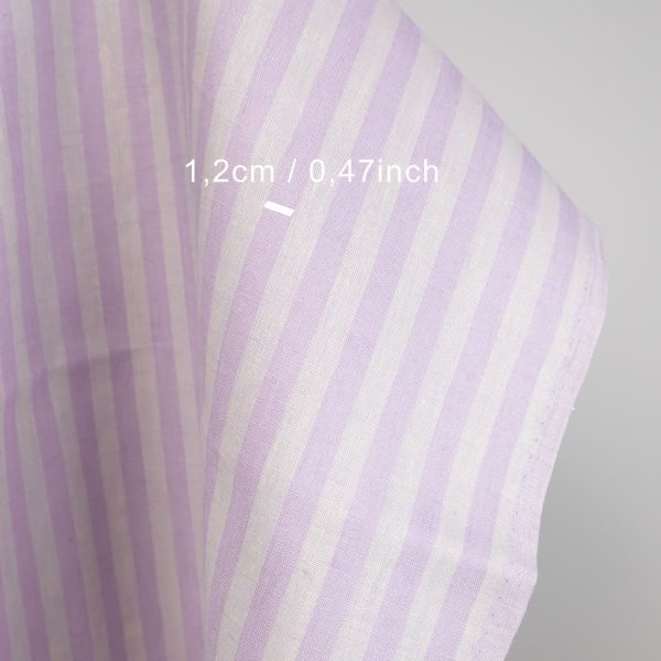 linen striped fabric lilac stripes 1.2cm