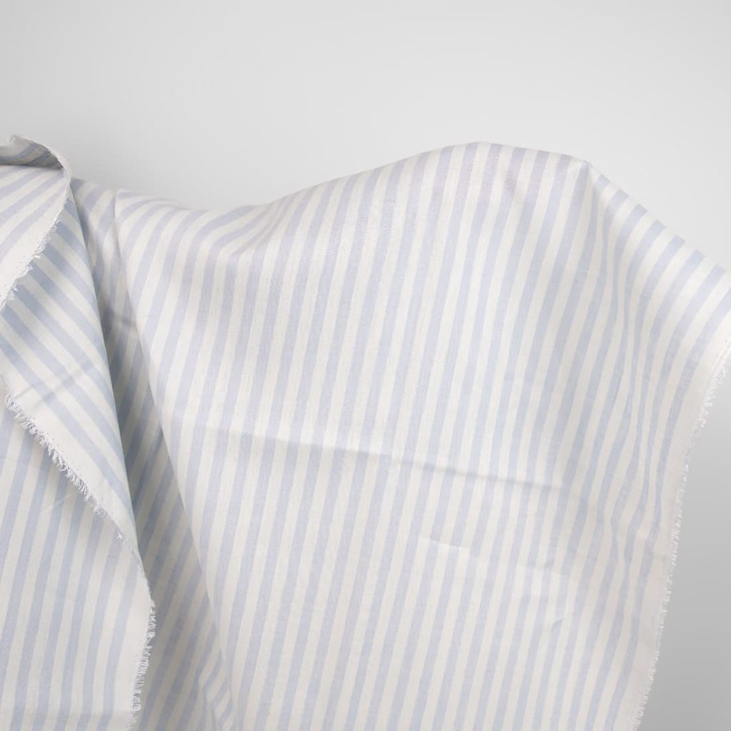 linen fabric blue stripes