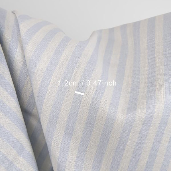 linen fabric blue stripes, 1.2cm