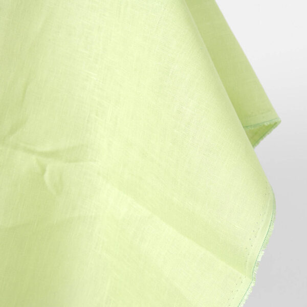 Linen fabric pale green, plain weave