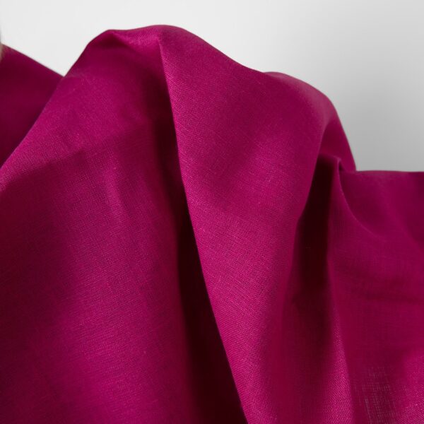 Linen fabric magenta colour, texture