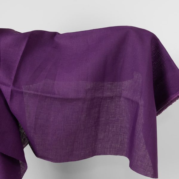 Linen fabric violet colour not washed product photo