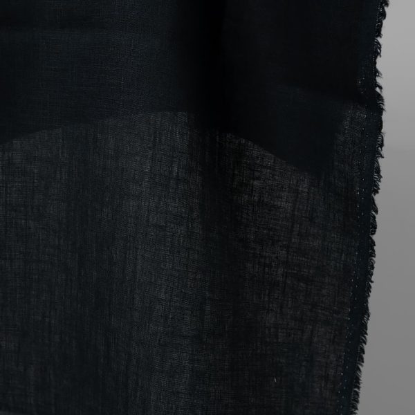 Black navy blue linen fabric edge