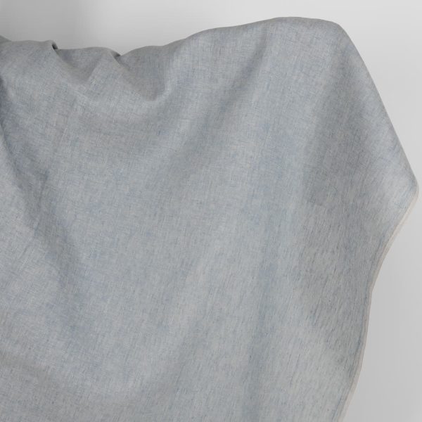 Linen fabric grey-blue melange