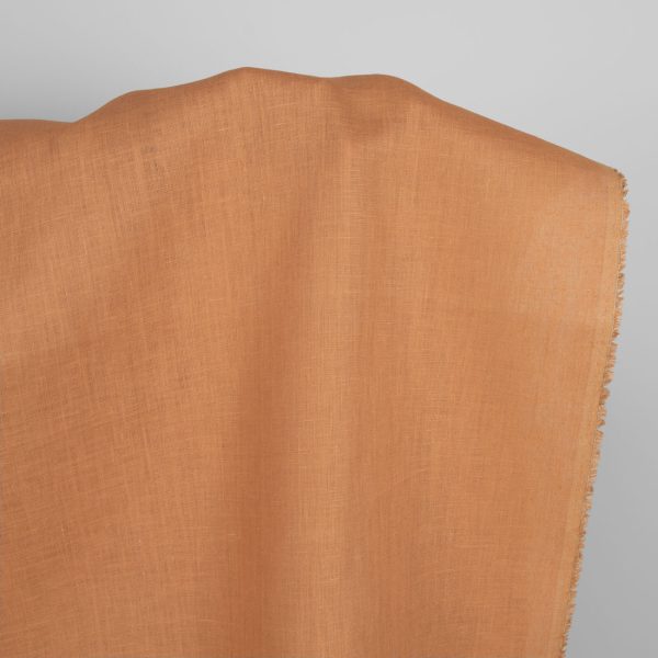 Linen fabric light orange-brown, 100% linen
