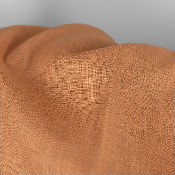 Linen fabric light orange-brown, medium weight