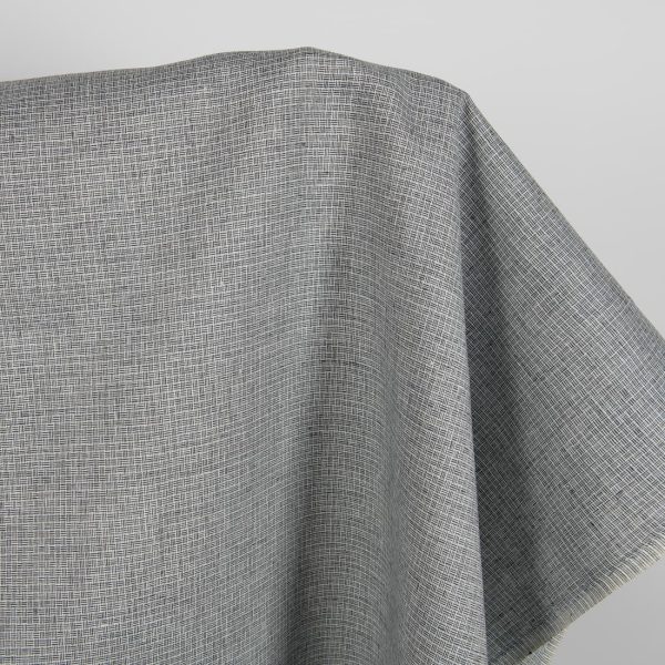 Linen fabric dark grey small pattern product photo