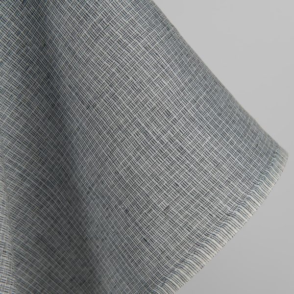 Linen fabric dark grey small pattern edge