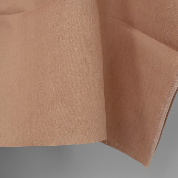 Linen fabric light clay colour edge