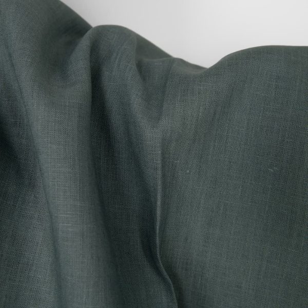 Linen fabric dark greyish-green, plain weave