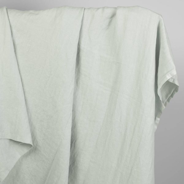 Bluish green linen cotton fabric