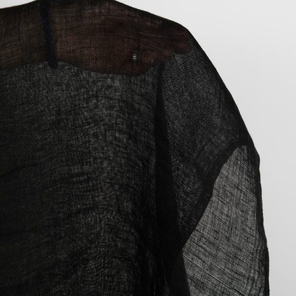 Transparent black linen fabric washed product photo