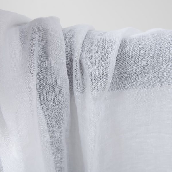 Bright white transparent linen fabric washed texture