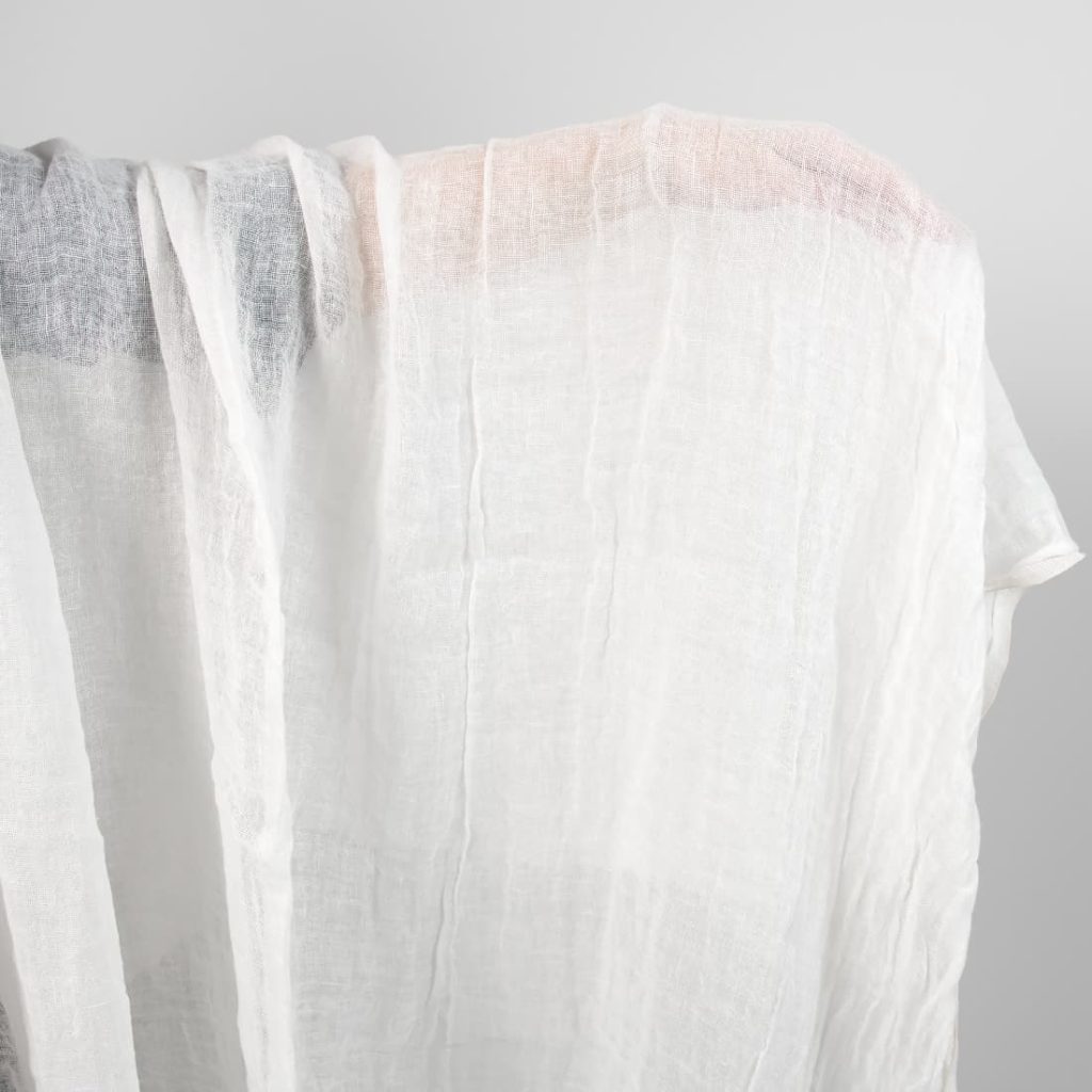 Off-White Transparent Linen Fabric