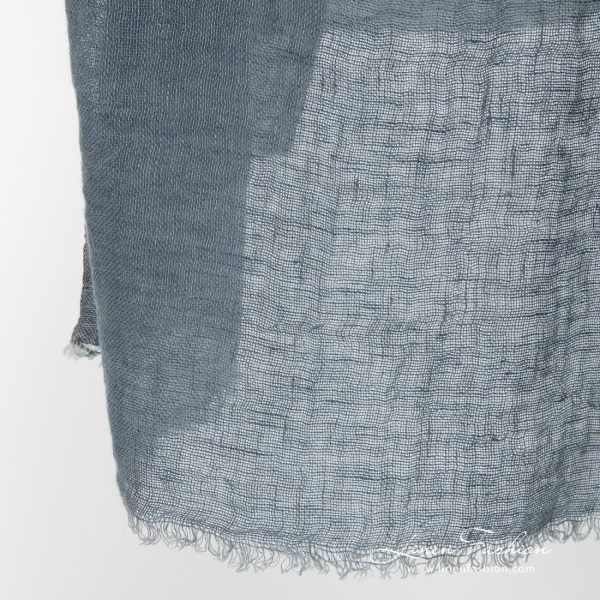 100% linen bluish grey fabric, washed.