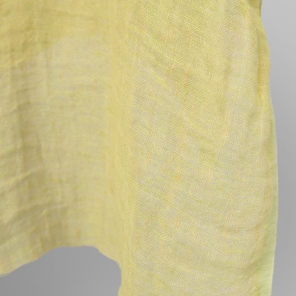 yellow gauze linen fabric washed, width 145cm.