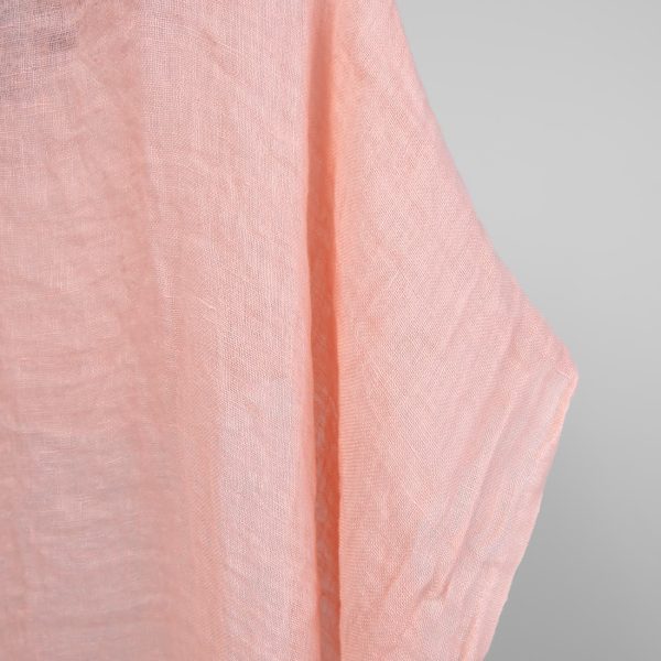 linen gauze light rose fabric transparent, 145cm.