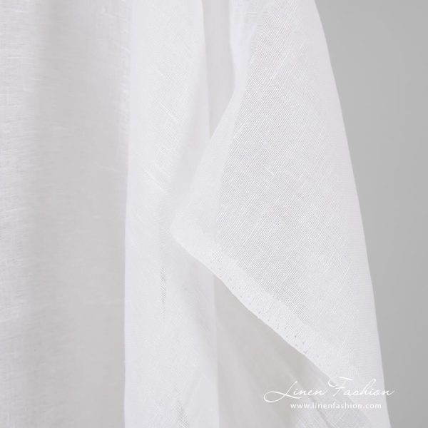 Optical white transparent linen fabric