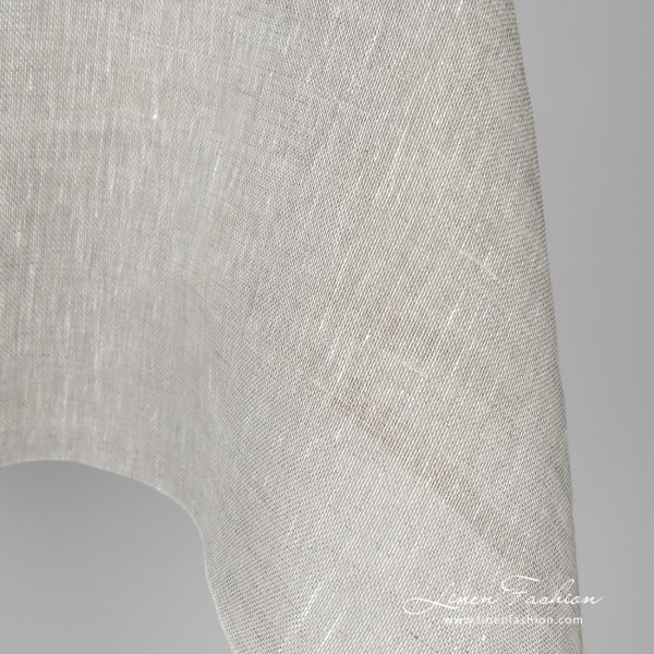 Transparent, lightweight light grey 100% linen fabric