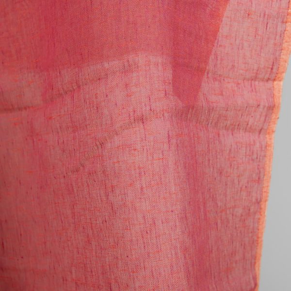 Transparent linen fabric in red edge
