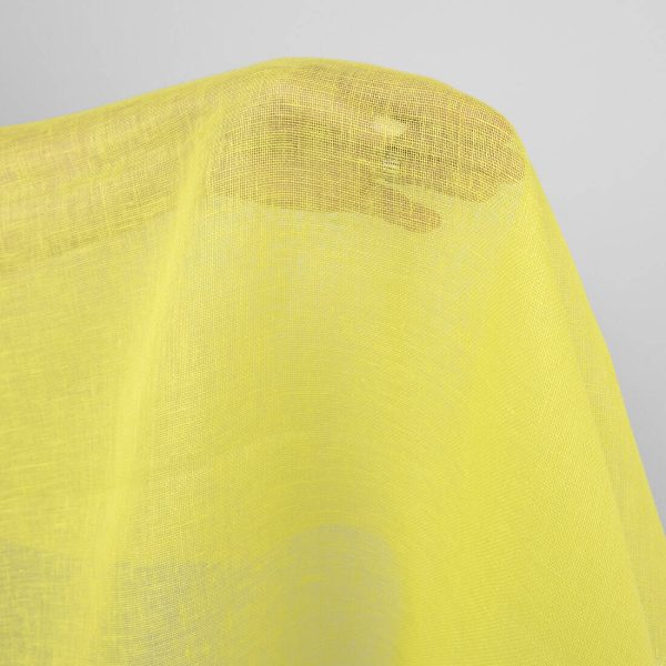 Linen fabric neon yellow, gauze transparent