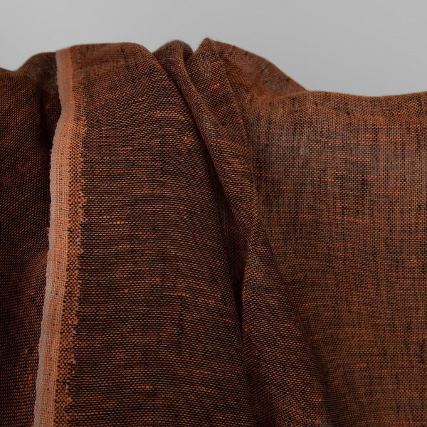 Linen fabric orange and black, gauze