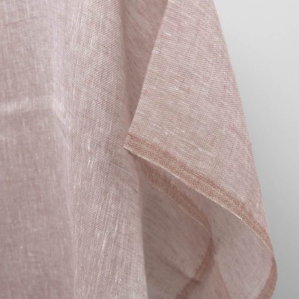 Brown beige linen fabric, pure linen