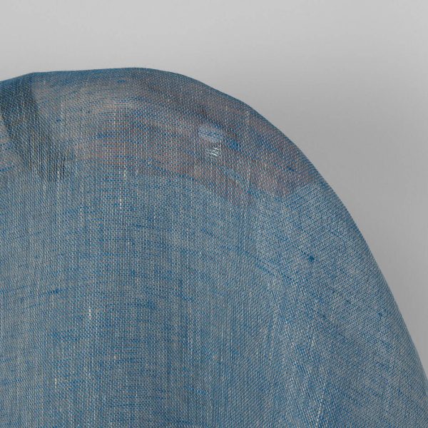 Linen fabric natural and electric blue gauze, transparent
