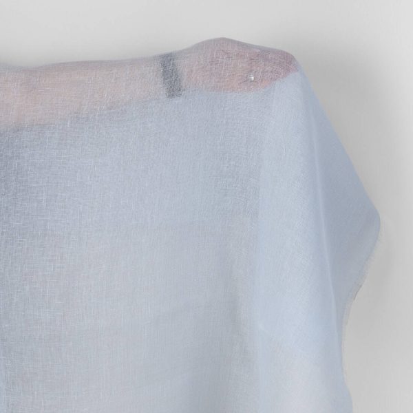 Linen fabric sky grey gauze