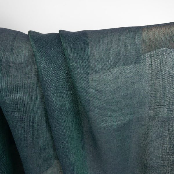 blue green linen fabric, gauze